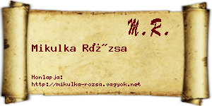 Mikulka Rózsa névjegykártya