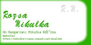 rozsa mikulka business card
